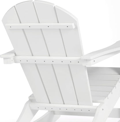 HDPE Laguna Outdoor Rocking Poly Adirondack Chair (Set of 2), White