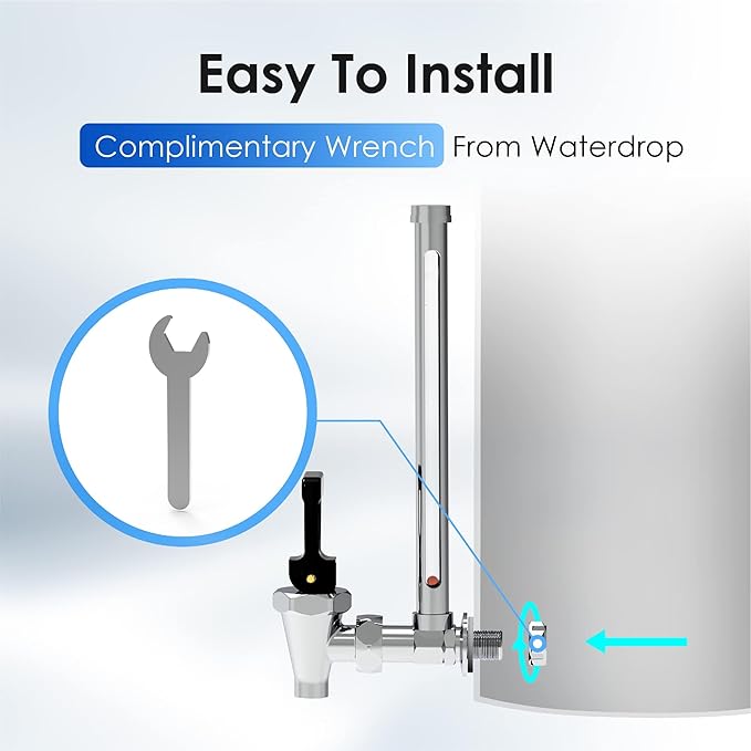 Waterdrop Sight Glass Spigot, Replacement for The Berkey® Gravity-Fed Water Filtration System, Clear View Water Level with Red Floating Ball, Durable Metal Material