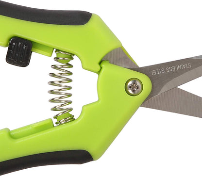 KEILEOHO 12 Pack 6.5 Inch Bud Trimming Scissors, Professional Stainless Steel Gardening Hand Pruners Micro-Tip Pruning Snips with Straight Blades for Trimming Garden Herb Plants Flowers