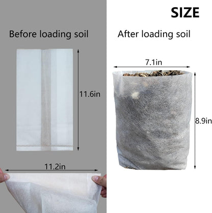 Belit 50 Pcs Non-Woven Plant Nursery Bags, Seedling Pots Container for Vegetable, Flower, Starting saplings, Plant Grow (11.6"x11.2")