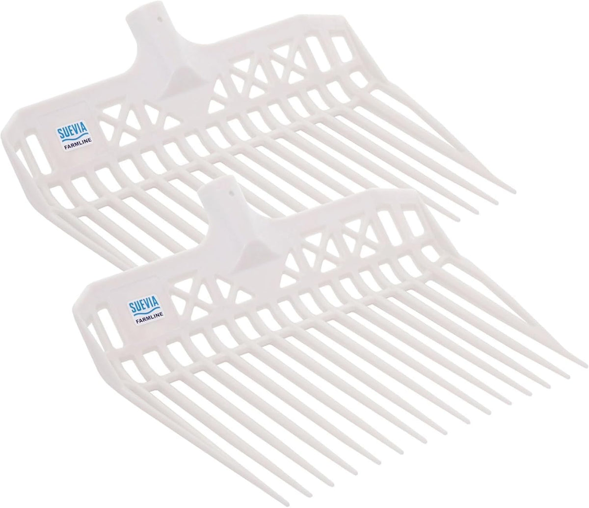 Pro Manure Fork Head Without Handle - Ultra Strong and Stable - Teeth Length: 7 3/4'' - Premium Pitchfork Replacement Head - White (2 Units)