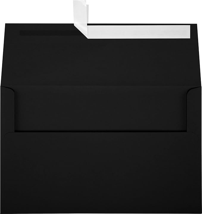 LUXPaper A10 Invitation Envelopes | Peel & Press | 6" x 9 1/2" | Midnight Black | 80lb. Text | 50 Qty