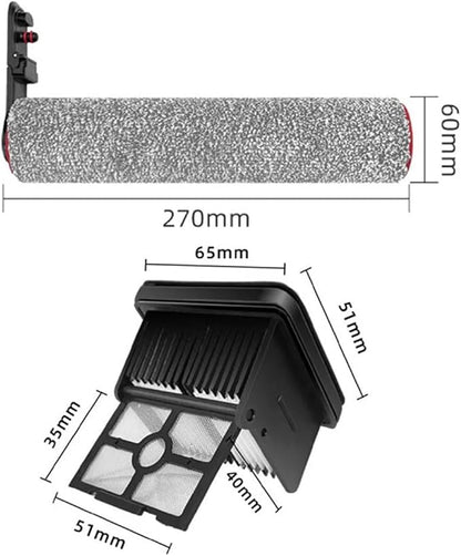 Main Roller Brushes Filter，Compatible For Dreame， H40 Ultra/H40 Pro Wet Dry Vacuum Cleaner Floor Scrubber Parts(E)