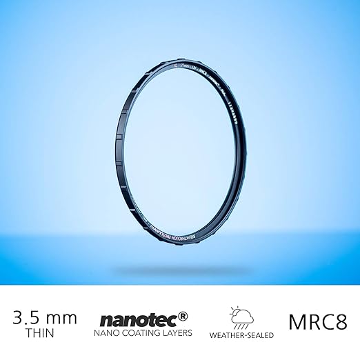 67mm X2 UV Filter for Camera Lenses - UV Protection Photography Filter with Lens Cloth - MRC8, Nanotec Coatings, Ultra-Slim, Traction Frame, Weather-Sealed by Breakthrough Photography