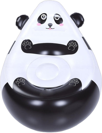 Cute Inflatable Couch Seat with Panda Cartoon, Soft Portable Chair for Garden, Playing in the Garden, Camping or Travel Adventure