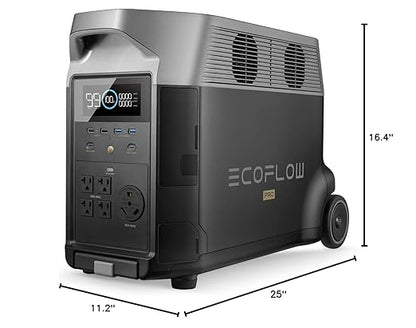 EF ECOFLOW Portable Power Station 3600Wh DELTA Pro, 120V AC Outlets x 5, 3600W, 2.7H Fast Charge, Lifepo4 Power Station, Solar Generator for Home Use, Power Outage, Camping, RV, Emergencies