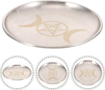 COHEALI Altar Plate Candle Holder Ritual Burning Incense Burner Offering Bowl Decorative Tealight Tray Witchcraft Wiccan Tarot Supplies