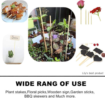 HOPELF 50 Pack 8" Bamboo Plant Stakes for Wood Garden Sticks，Wooden Indoor Gardening Floral Plant Support ，Potted Plants，Crafts, More Size Choices 8"/12"/16"