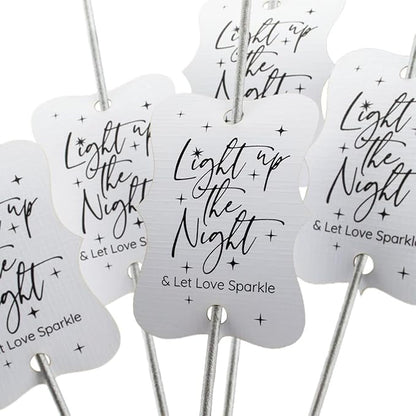 Summer-Ray 50pcs Light up The Night & Let Love Sparkle Wedding Sparkler Tags (White)