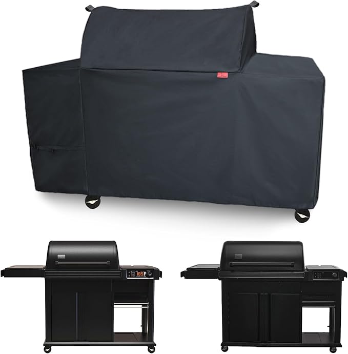 Grill Cover Fits Traeger Woodridge Elite Electric Wood Pellet Grill and Smoker TFC97XLH,Outdoor Full-Length Heavy Duty Waterproof 600D Cover Compared to Traeger BAC776