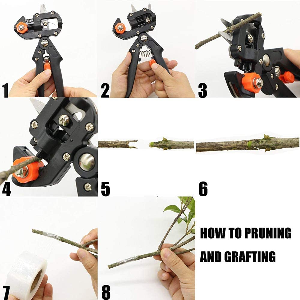 2 in 1 Grafting Tool Pruner Kit Gardening Pruning Tool for Fruit Tree Grafting Branch Trimming Cutting