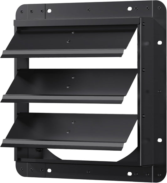 12 Inch Aluminum Automatic Shutter Louver Vent (No Fan Blades and Motor) for Home Attics, Workshops, Barn, Greenhouse