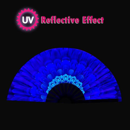 Boots on The Ground Fan, Large Folding Hand Fan for Women and Men, Popping Fans for Line Dancing for Raves, EDM, Dance Party, and Home Decoration