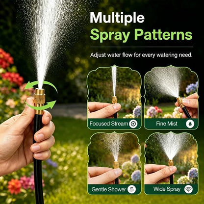 Pro-Series Drip Irrigation System, 200FT 1/4" Garden Watering System with 32pcs 360° Bendable Copper Nozzles, Leak-Free Quick-Connect Misting Sprinkler Kit for Patio, Raised Beds, Yard, Greenhouse