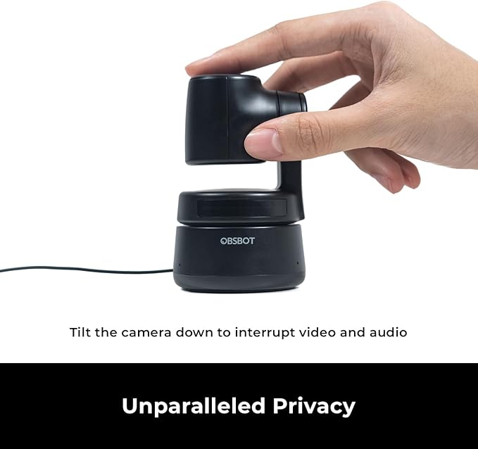 OBSBOT Tiny 1080P PTZ Webcam with AI Tracking, Auto Framing, Noise Reduction, and Gesture Control