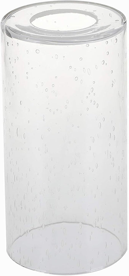 GoLucky Glass Cylinder Shade Accessory for Lamp Fixture - Replacement Glass Piece with 1-5/8 Inch Fitter - 3.5"D x 12"H