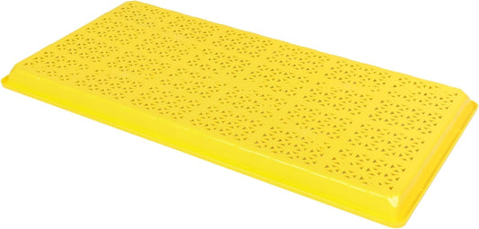 SUNPACK 10" x 20" Heavy Duty Mesh Plastic Seed Starting Tray, Yellow, 1" - Ensures Water Drainage and Aeration, Perfect for Greenhouses or Indoor Gardening