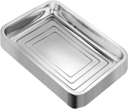 Stainless Steel Plant Trays, 5 Pack Multi-Purpose Tray for Indoor Outdoor Plants, Seed Starting Tray for Potted Plants(11.6 inch×15.2 inch, 1.45" Height, 5-Pack)