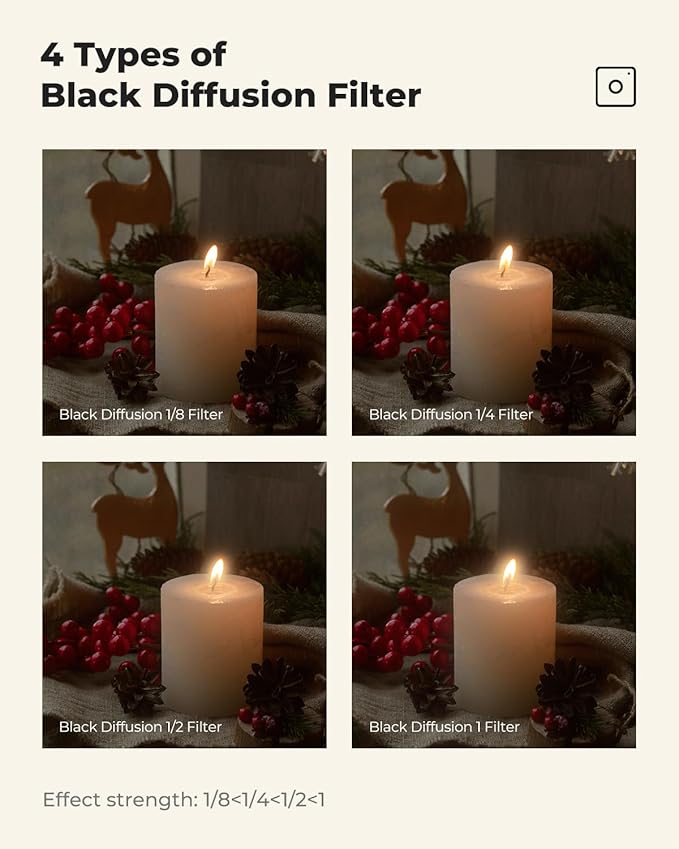 K&F CONCEPT 77mm Black Diffusion 1/4 Filter Mist Cinematic Effect Filter with 28 Multi-Layer Coatings Waterproof/Scratch Resistant for Video/Vlog/Portrait Photography
