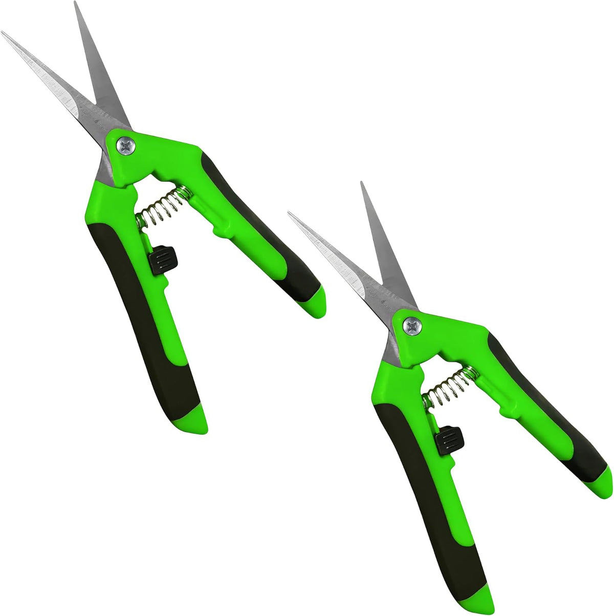 Garden Guru Razor Sharp Snip – Professional Garden Pruning Shears Trimmers Scissors – Super Sharp Micro-Tip Precision Stainless Steel Blades - Easy on Arthritic Hands - Soft Ergonomic Handles (2 Pack)
