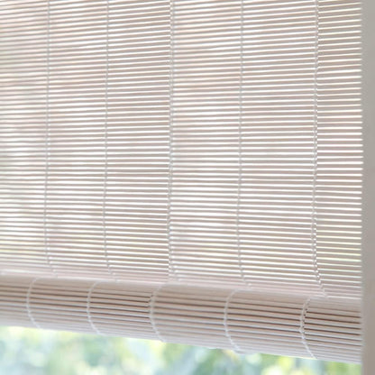 LETAU Cordless Wood Window Roller Shades, Bamboo Light Filtering Window Blinds for Indoor Home, Office, Kitchen, Pattern 11