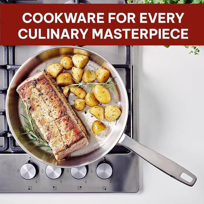 Alva Maestro 8" Premium Stainless Steel Frying Pan - 18/10 Professional Grade - PFAS/PFOA/PTFE Free - High Heat & Oven Safe - All Stovetop Compatible