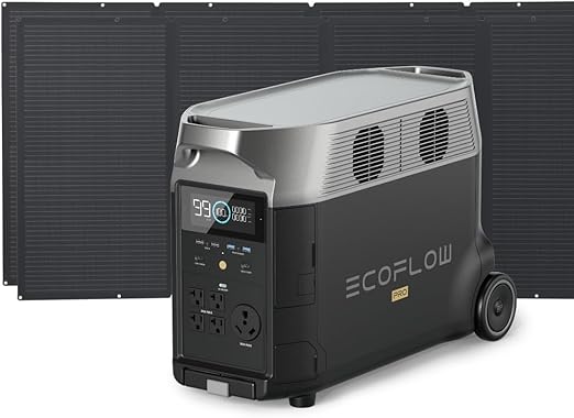 EF ECOFLOW Solar Generator 3.6KWh DELTA Pro with 2X400W Portable Solar Panel, 23% High Efficiency, 5 AC Outlets, 120V/3600W, for Home Backup Outdoors Camping RV Emergency