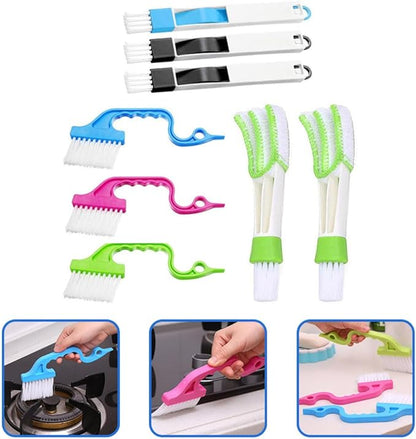 Window Groove Cleaning Brush Set 8pcs Scrubber for Wet and Dry Use, Window Gaps and Slot Cleaning Tools for Home, Kitchen, Bathroom Tracks and Crevices