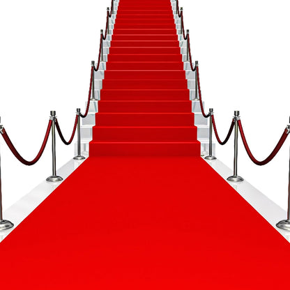 Red Carpet Runner for Party 100 GSM Felt Non-Woven Fabric Runway Carpet for Event, Aisle Runner for Wedding Ceremony Hollywood, Movie Theme Rug Party Decor (Red, 2 X 15 Ft)
