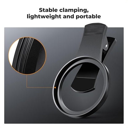 K&F CONCEPT 67mm Clip-on Black Diffusion 1/4&CPL Phone Camera Lens Filter Kit, Mist Cinematic Effect Filter Compatible with iPhone 16 15 14 13 12 11, for Video/Vlog/Portrait Photography