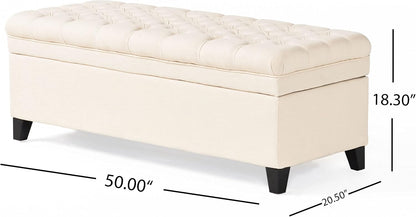 Christopher Knight Home Juliana Fabric Storage Ottoman, Beige