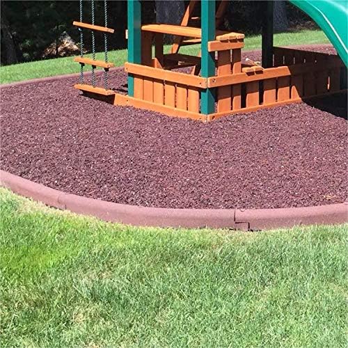 Playsafer 4' Flexible Interlocking Rubber Edging for Playgrounds (1 Pack, Terra Cotta)