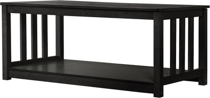 HOME DESIGN Ottawa 3 Piece Coffee Table Set with 2 End Tables and Lower Shelf Storage, Black