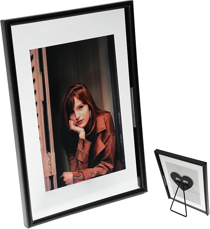 Black Floating Frame (5"x7",Vertical) with Romantic Heart, For Picture Sizes 4x6,3x5, 2x3, Tabletop Shelf Photo Frame, Classy Gift For Festival, Home or Wedding…