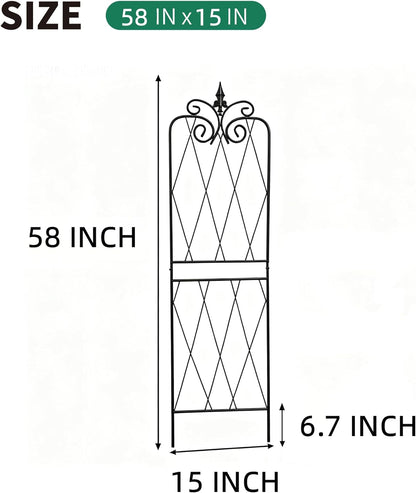 Garden Trellis for Climbing Plants 59inch x15inch Rustproof Metal Vine Trellises for Outdoor Climbing Plants Support Structures A (150cm) 2Pack