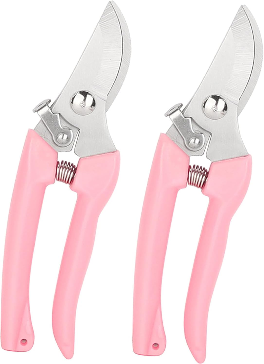 Garden Flower Shears Pruning Shears 6.9 inches Scissors Heavy Duty Plant Scissors for Cutting Flowers, Trimming Plants, Bonsai, Fruits Picking (Pink Handle 2pcs)
