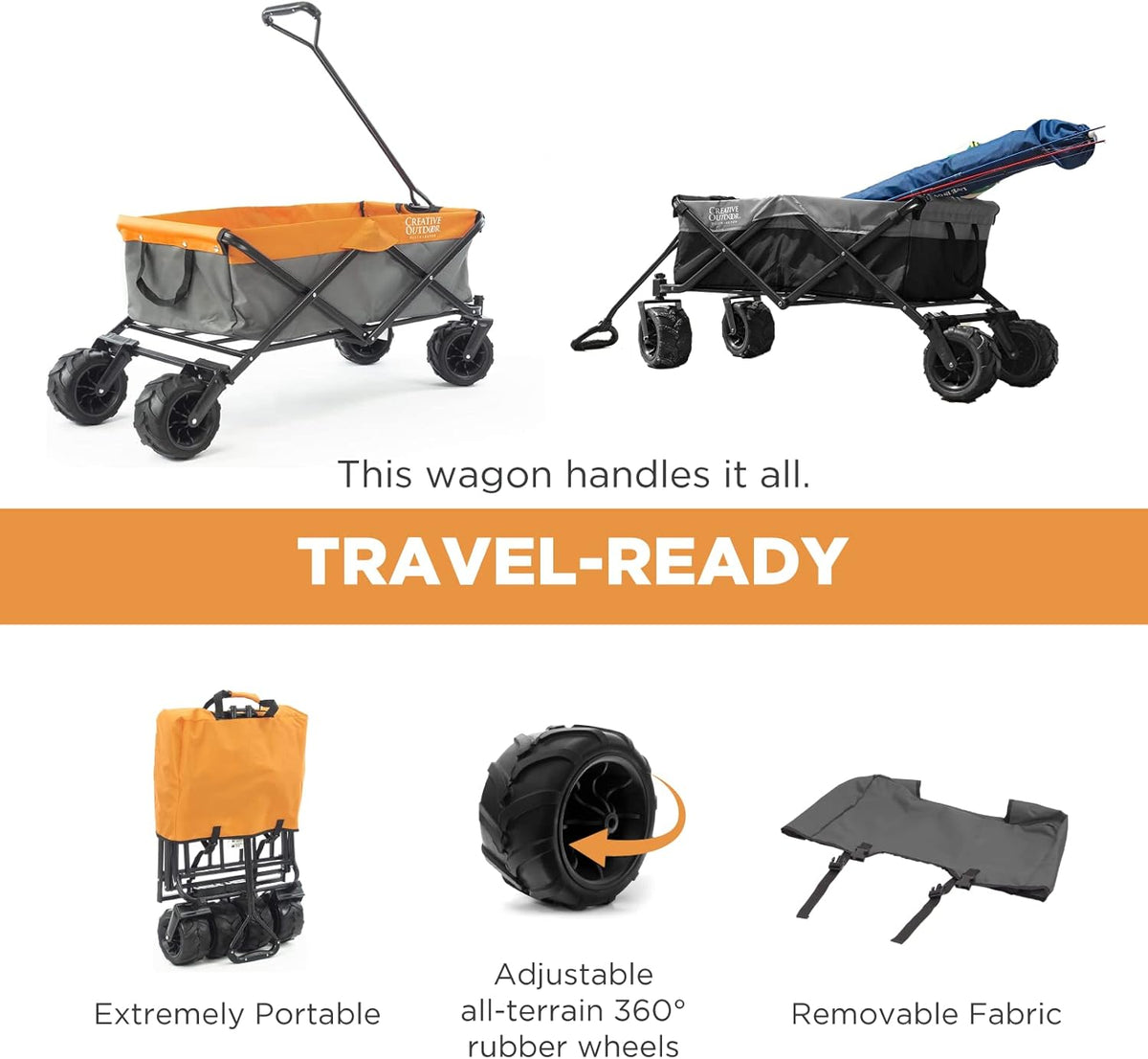 Creative Outdoor Original Folding Wagon All-Terrain Wheels