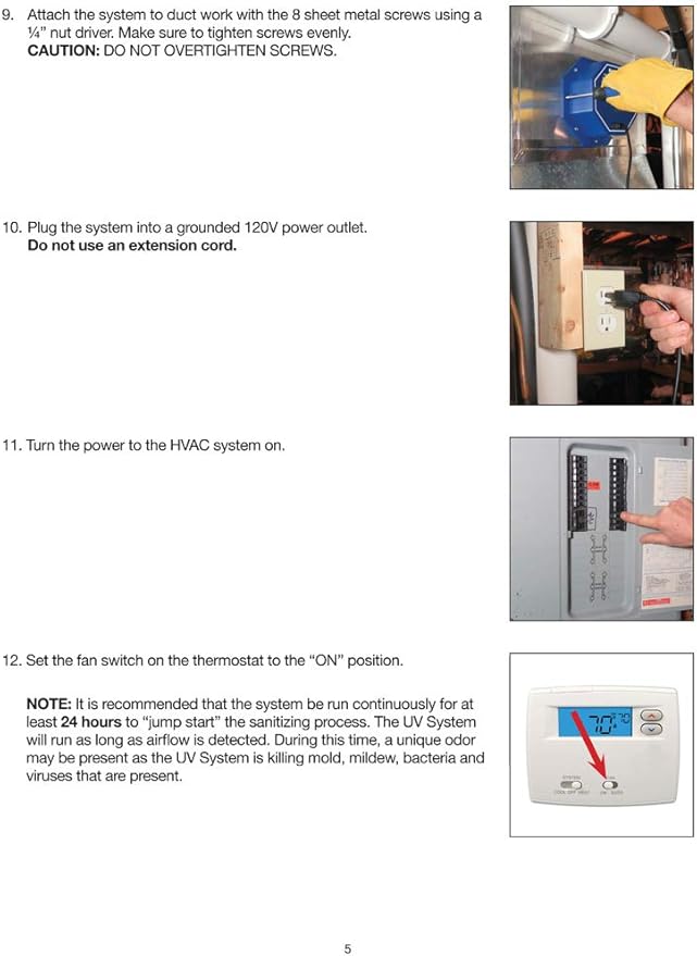OdorStop OS14412PRO UV Air Purifier 144W System with Energy Saving Airflow Sensor and 12-in Bulbs