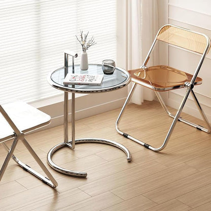 Stylish C-Shaped Sofa Side Table: The Perfect Blend of Function and Design(Color:Brown)