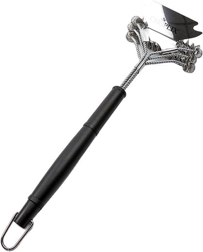 GlistenPro Bristle-Free BBQ Grill Brush with Scraper – Durable Stainless Steel Cleaning Tool for Gas & Smoker Grills – 18" Ergonomic Handle for Easy Grill - Ideal for Outdoor, Camping & BBQ Cleaning