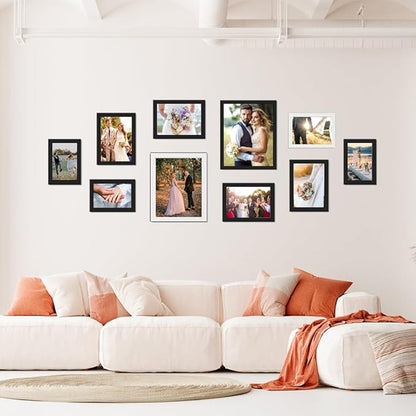 KTKDE A2 Picture Frame Walnut Woodgrain Display 16.5x23.4 inch Poster Frames Set of 6 Vertical & Horizontal Wall Hanging Large Picture Frame and Artwork - Perfect for best gifts and Home Decor