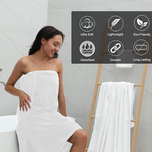 MINCHI 4 Piece Oversize Bath Towels Set, Ultra Soft Absorbent Bathroom Towel for Home and Hotel Shower Towel Oversized Bath Sheet, 35x70 Large Bath Towels 600 GSM, White