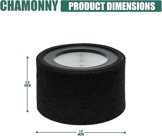 EE-5068 Filter Replacement, Compatible with Crane EE-5068 and Etery jt-8115m Air Purifiers, 3-in-1 H13 True HEPA Filter and Activated Carbon Filter, Part# HS-1946, 2 Pack