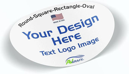 125 3x2 Oval Custom Personalized Stickers Labels Waterproof Dishwasher Safe Vinyl, Made USA, Made Any Text, Image, Logo