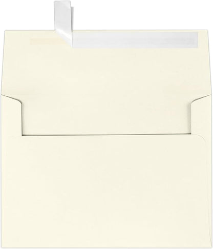 LUXPaper A7 Invitation Envelopes | Peel & Press | 5 1/4" x 7 1/4" | Natural | 80lb. Text | 30% Recycled | 50 Qty