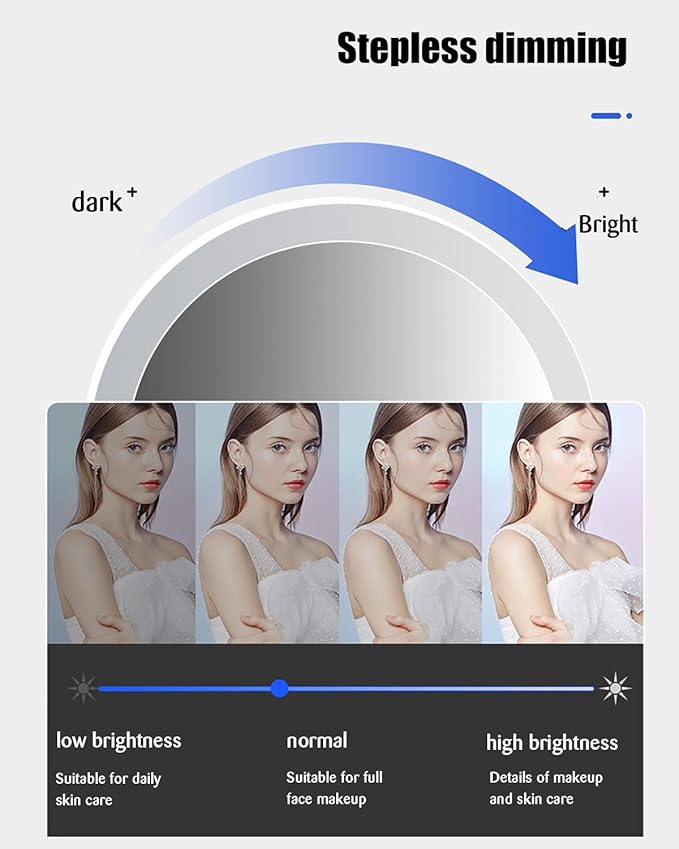 JSLJDM 800 mm Illuminated Backlit LED Bathroom Mirror, Wall Mounted Multifunction Bathroom Vanity Mirror with Lights and Demister Pad, Energy-Saving Illuminated Smart Mirror