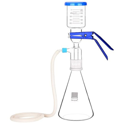 stonylab Borosilicate Glass Filtration Apparatus, Vacuum Filter Kit with 1000ml Filtering Flask