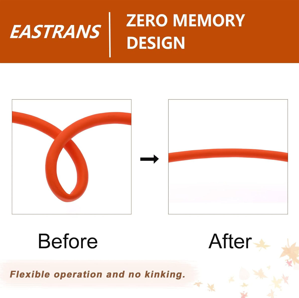 EASTRANS Female to Female Garden Hose 3 ft x 5/8", Heavy Duty Short Water Hose with 3/4" Solid Brass Connector, Flexible, Lightweight, Orange