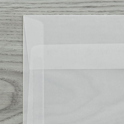 LUXPaper Square Invitation Envelopes | Peel & Press | 6 1/2" x 6 1/2" | Clear Translucent | 30lb. Text | 50 Qty