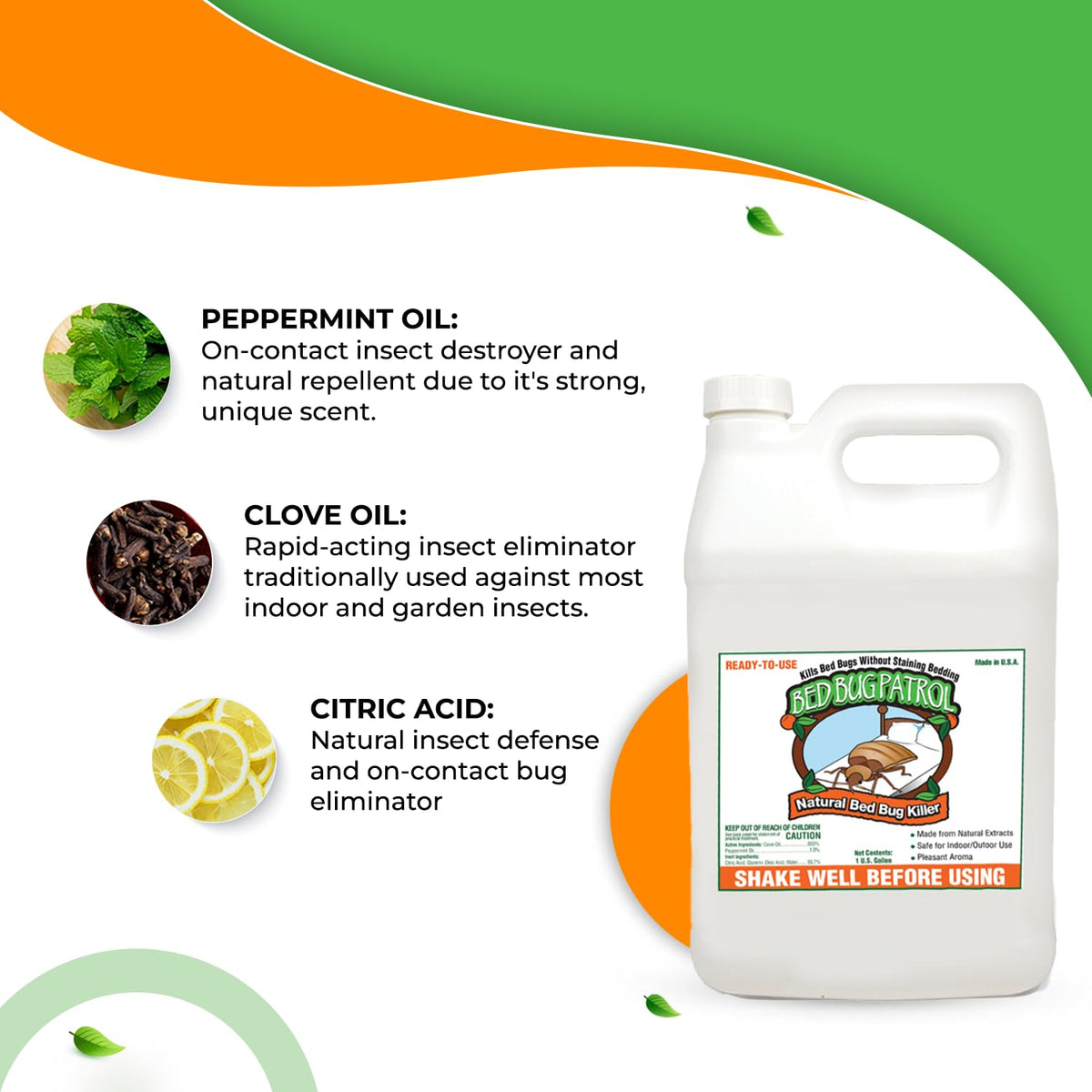 Natural Bed Bug Killer – 1 Gallon Refill (128oz) – Child & Pet Safe, Non-Toxic Spray for Home, Office, Furniture, Mattresses, Cracks & Crevices – Eco-Friendly Bed Bug Treatment